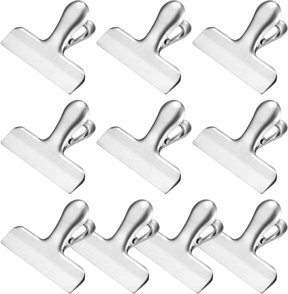 10 Stuks Sluitclips voor Tassen, 78mm RVS Klemmen voor Voedsel, Keuken en Kantoorgebruik, Duurzame en Sterke Bag Closure Clips
