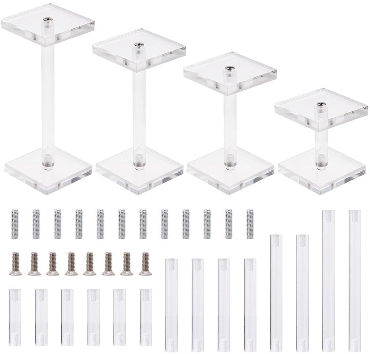 Dailygoods- Display Stand Hoogwaardig Acryl - Vliegende Miniaturen - Combat Riser - Flexibele Hoogteverstelling 10,6-24,6 cm - Tafelblad - Geschikt voor RPG en Bordspellen - Displaystandaard