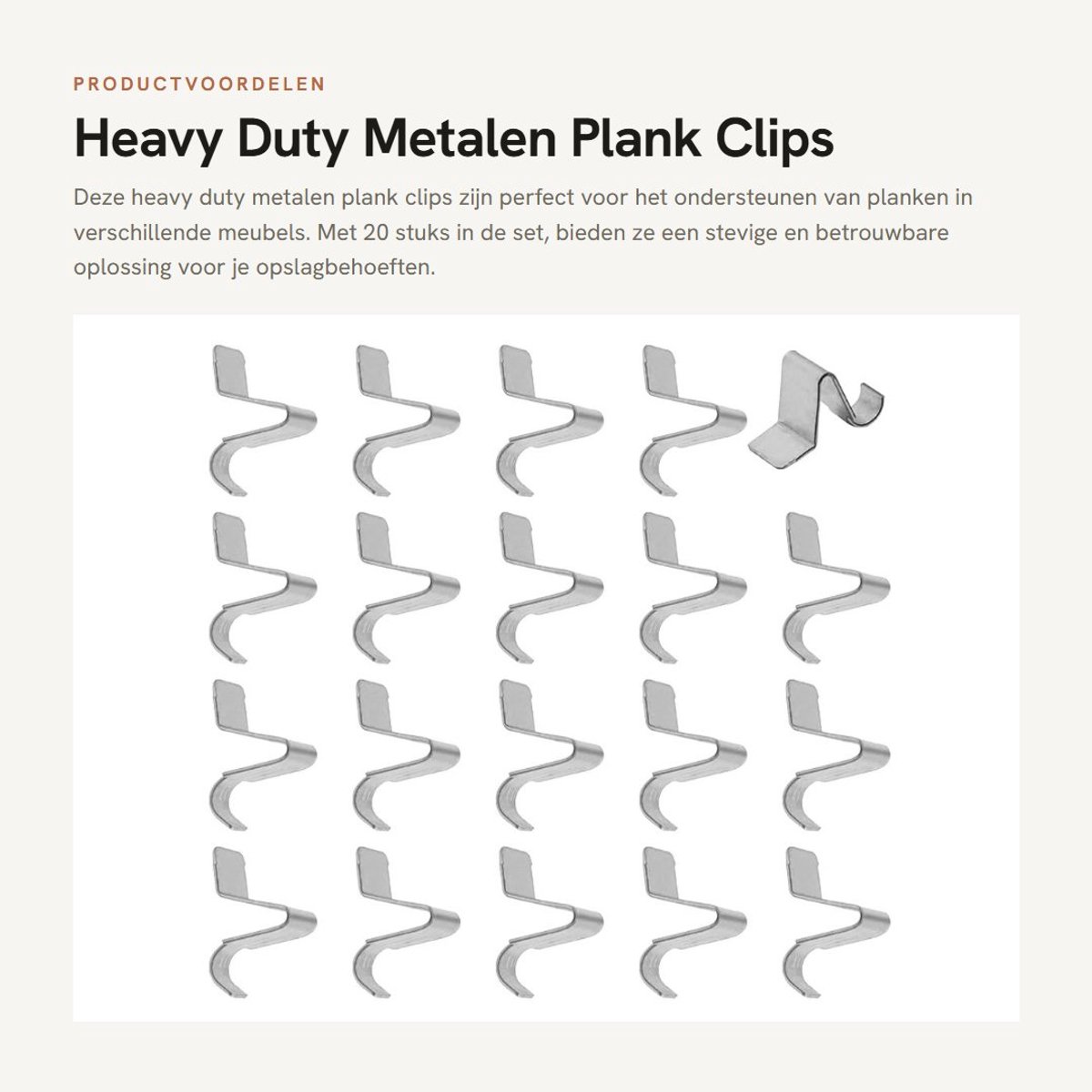 Dailygoods- Plankbeugels Heavy Duty - Plankdragers - Verwijderbare Planksteunpennen - Plankondersteuning - 20 Stuks - Metalen Constructie - Planksteunen