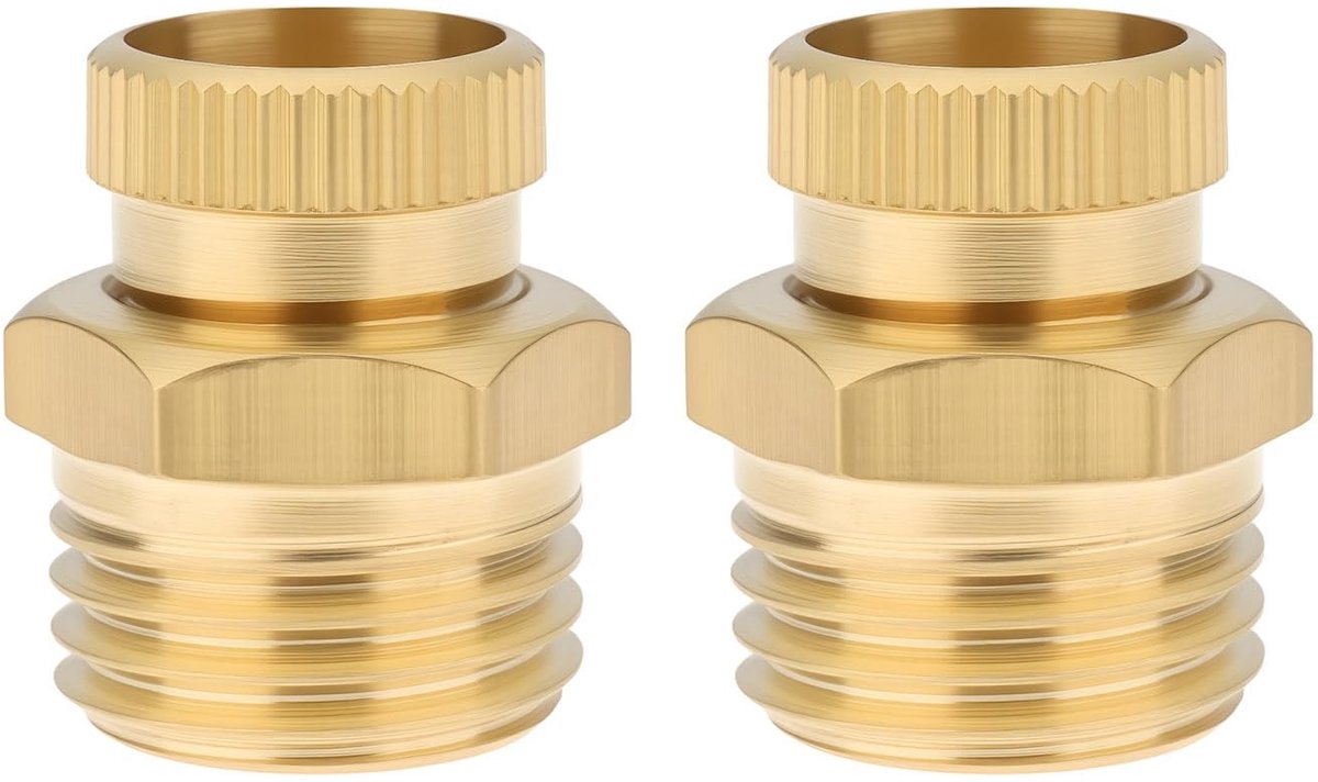 Dailygoods- Afvoerklep 2 Stuks - PT1/4" Buitendraad - Messing - 12,5 mm Draad - Corrosiebestendig - Voor Luchtcompressoren - Afvoerventiel