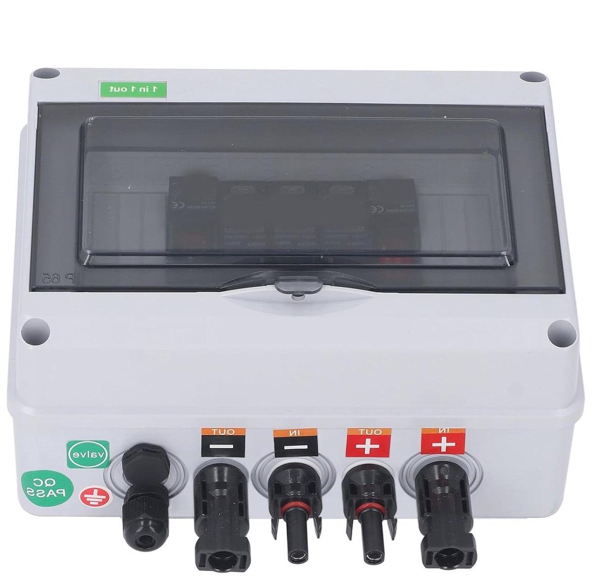 Zonne Combiner Box - PV Verdeelkast - Zonne-energie Systemen - IP65 Waterdicht - 20x19x9 cm - Grijs
