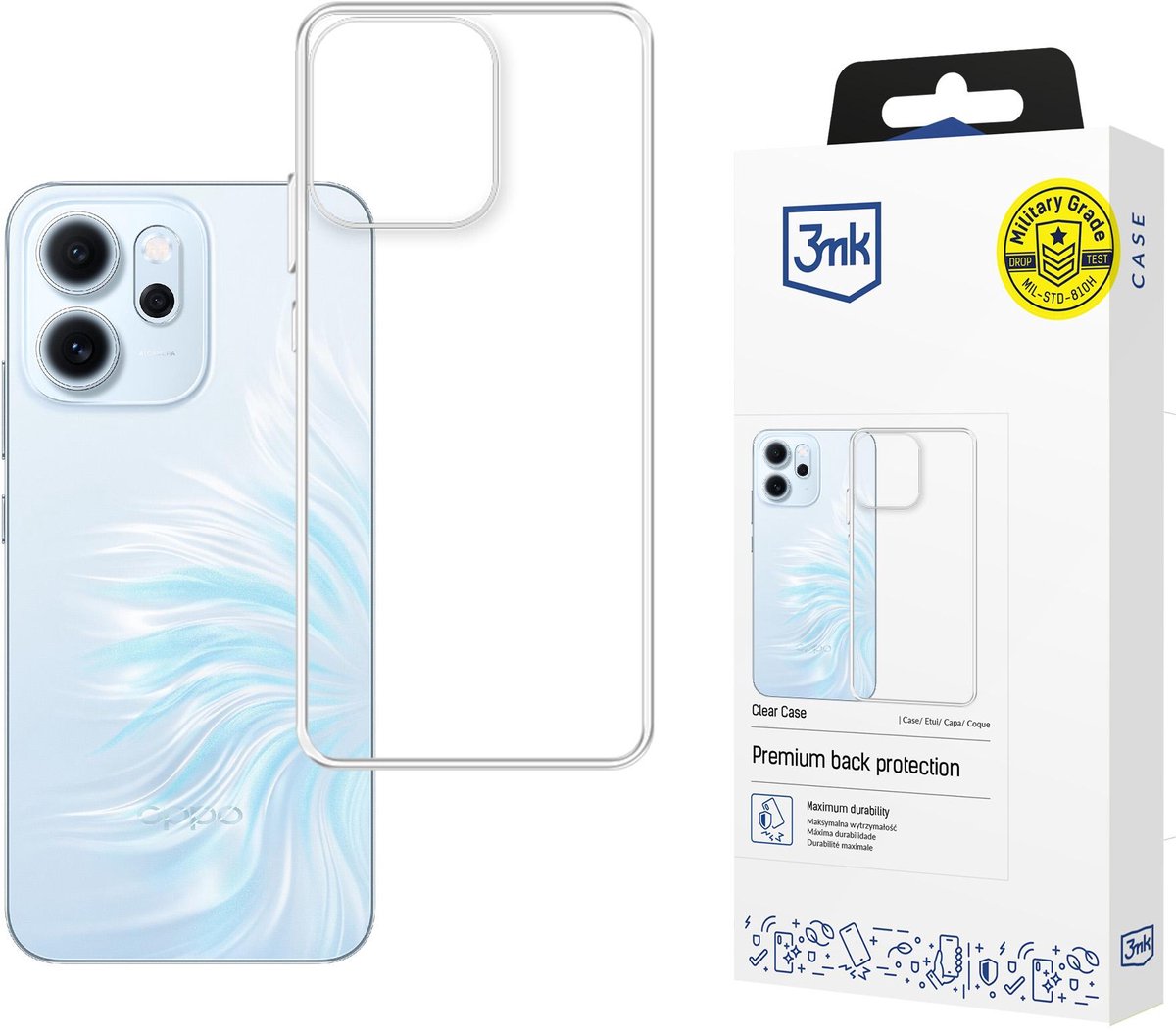 3Mk Transparante Hoes Voor Oppo Reno 14 F/ 14 Fs 5G Met Gehard Glas En Schermbescherming