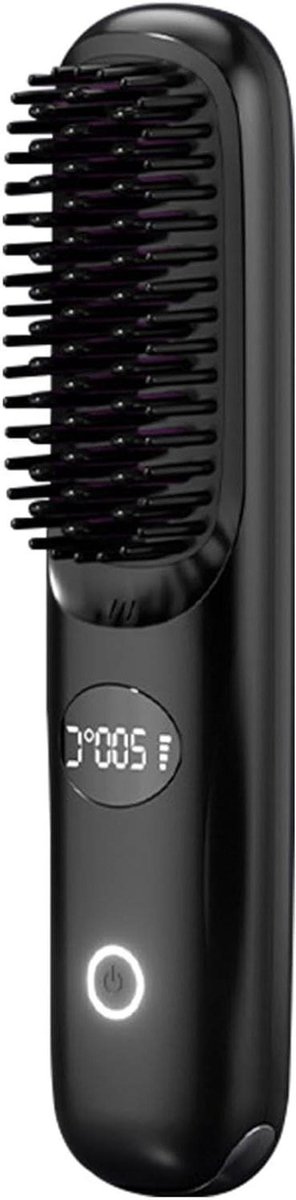 Draadloze Stijltang - Gladmakende Borstel - Dagelijks Gebruik - USB Opladen - 223 cm - Zwart