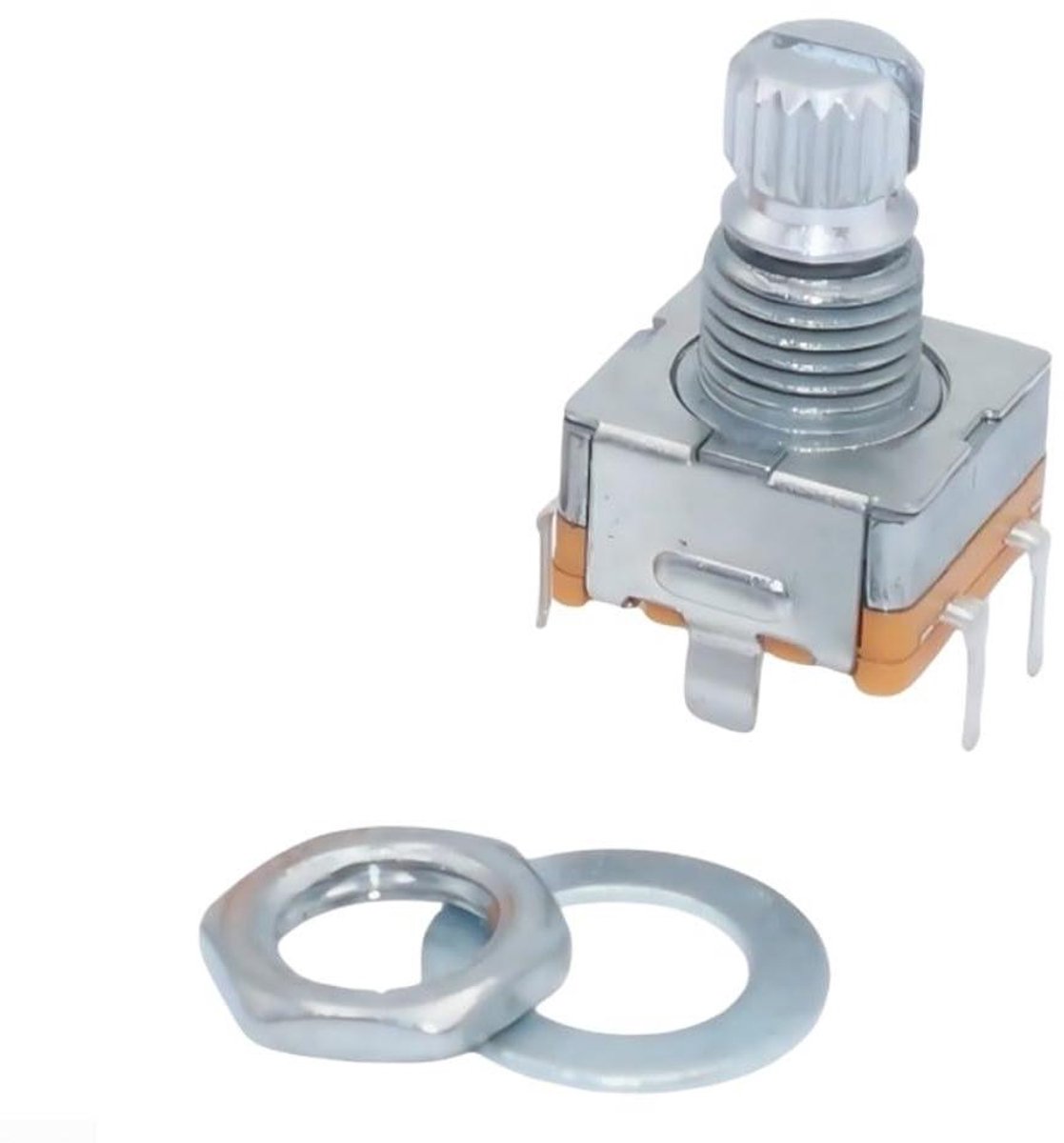 Roterende Encoder - Drukknop Schakelaar - Precisie Afstemming - 360 Graden Rotatie - 11mm Pruim - Zilver Geel