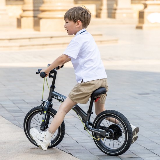 Qplay Miniby Kinderfiets 14 inch - 3 in 1 - loopfiets - Grijs van Qplay — afbeelding 2