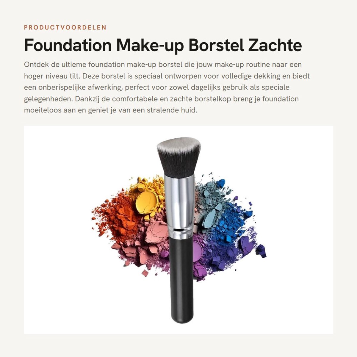 Dailygoods- Make-up Borstel - Zachte Kop - Volledige Dekking - Lichtgewicht - Professioneel Gebruik - Hoge Definitie Resultaat - Foundationkwast