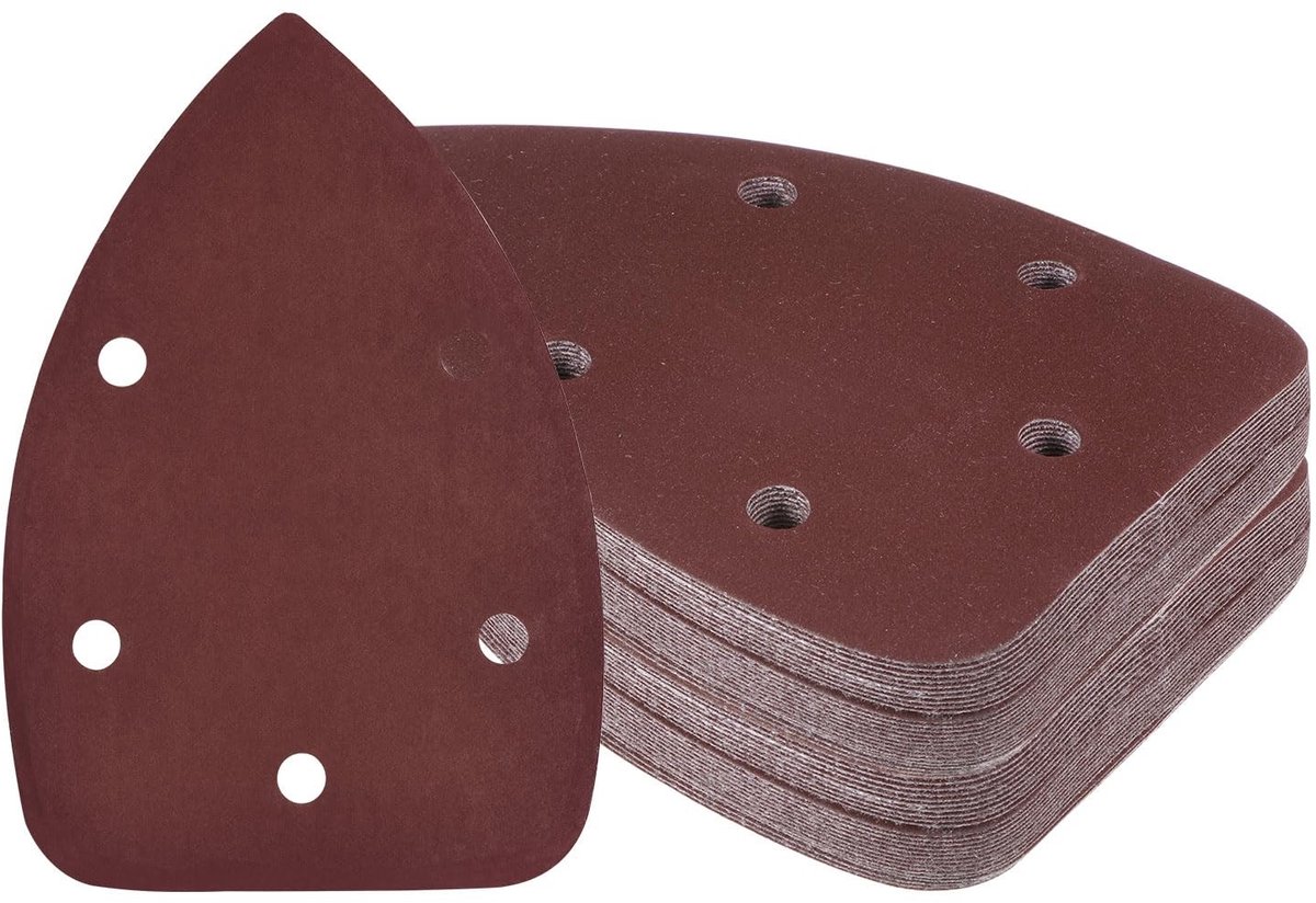 Dailygoods- Schuurpapier Set 50 Stuks - Schuurpapier Driehoek 9,9 x 13,9 cm - Korrel 1000 - Antistatisch - Hoogwaardig Aluminiumoxide - Geschikt voor Hout en Metaal - Schuurvellen