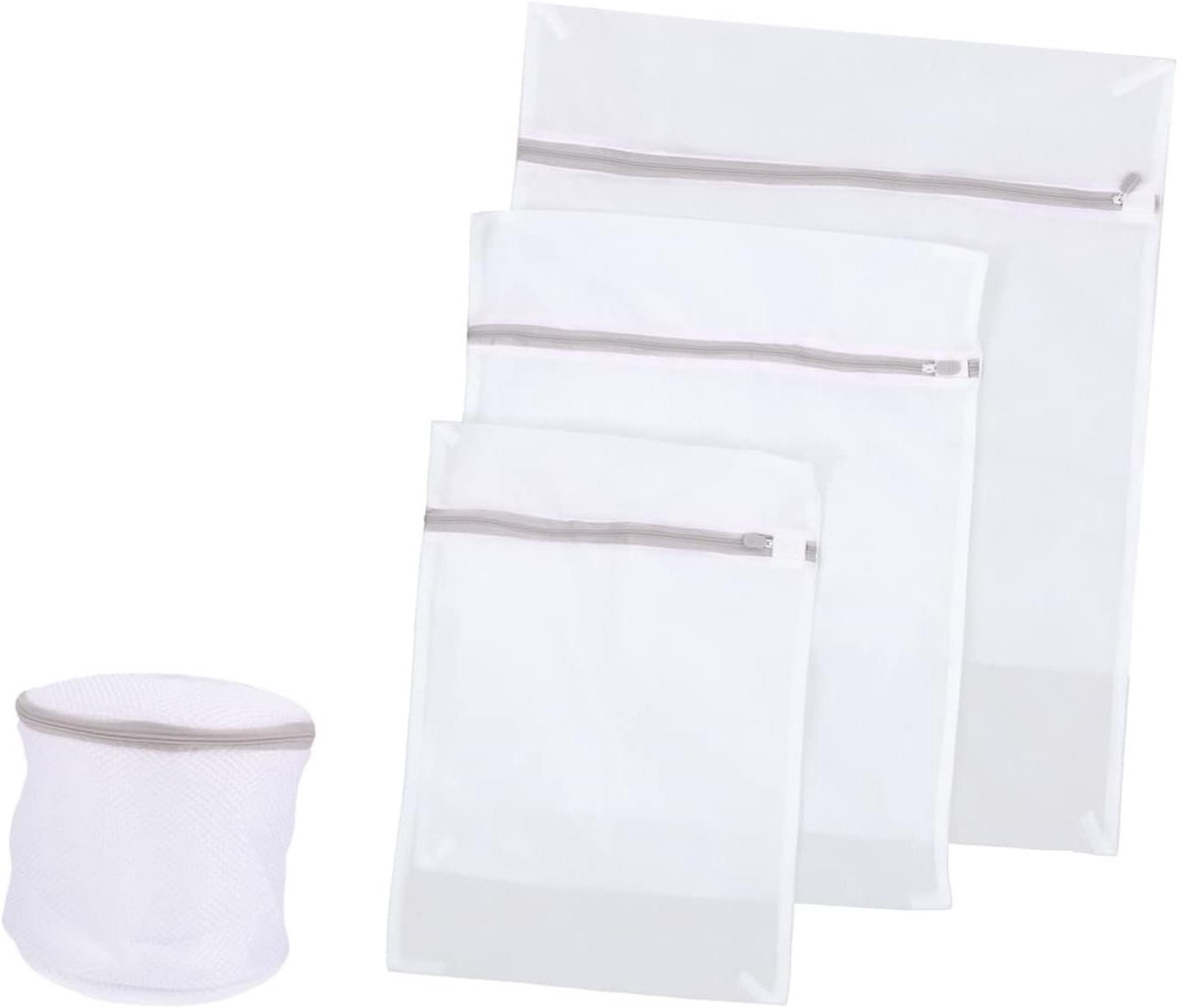 Waszakken Set - Netzakken Lingerie - Kleding Beschermen - Met Brede Opening - 50x40CM - Wit
