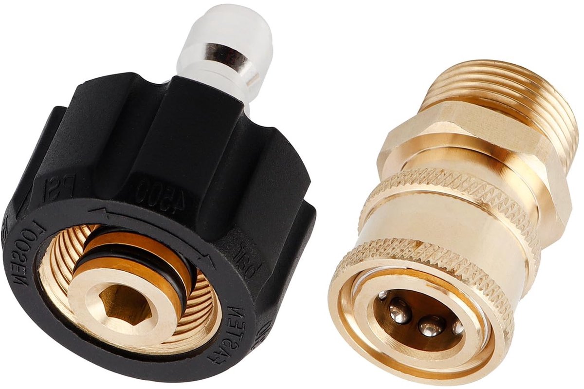 Dailygoods - Hogedrukreiniger Adapter Kit met M22 en 1/4 Inch Aansluitingen