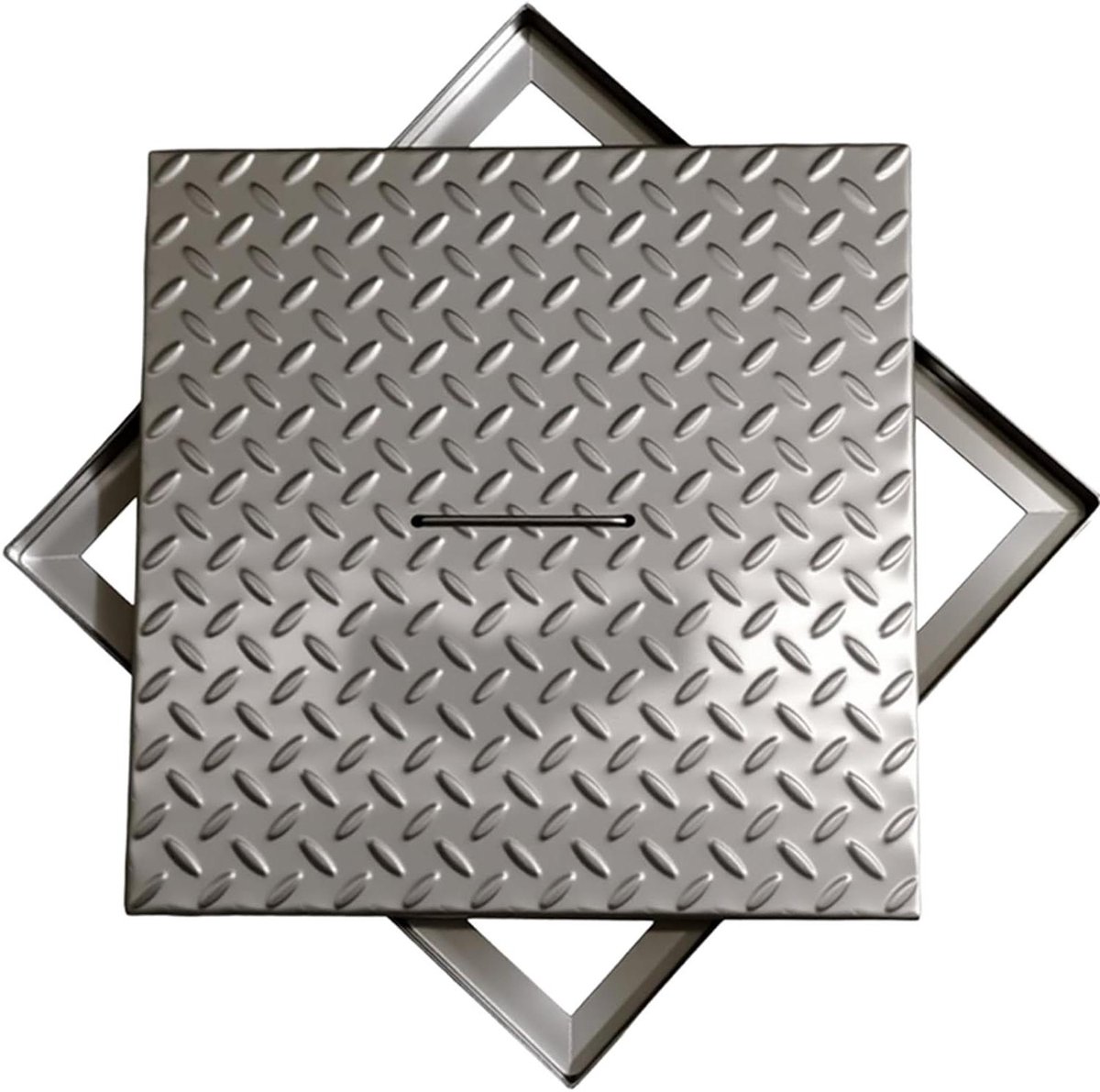 Roestvrijstalen toegangsluik - Putdeksel tuin - Buitenruimte verbeteren - Versterkte structuur - 20 x 20 cm - Zilver