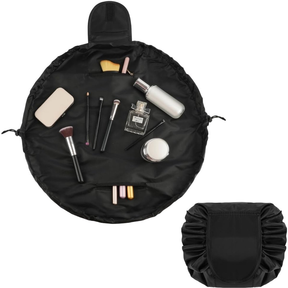 Dailygoods- Cosmetische Tas Grote Capaciteit - Draagbare Make-up Tas - Lazy Trekkoord Tas - Vlekbestendig - Eenvoudig Schoon te Maken - Perfect Cadeau