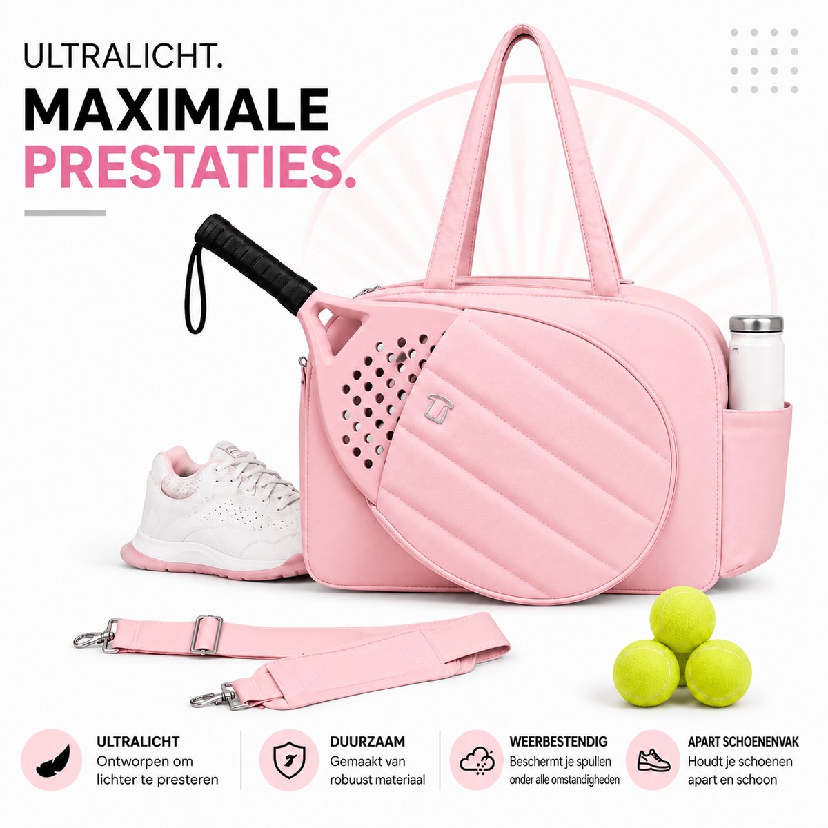 Padeltas - Tennistas - Sporttas - Padel Rugzak - Roze