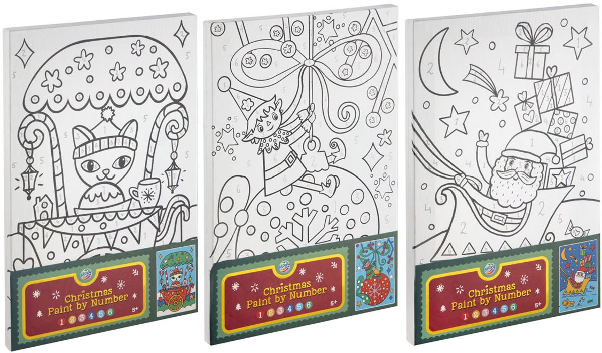 Schilderen op Nummer Canvas Kerstmis - A4