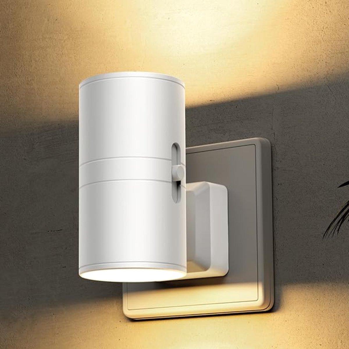 Verte Night Light - LED-Nachtlampje met Stekker – Dimbaar – Nachtlampje met Schemersensor – 3000K Warm Wit – Witte Wandlamp in Retrostijl voor de Slaapkamer – Kinderkamer – Gang – Witte Behuizing