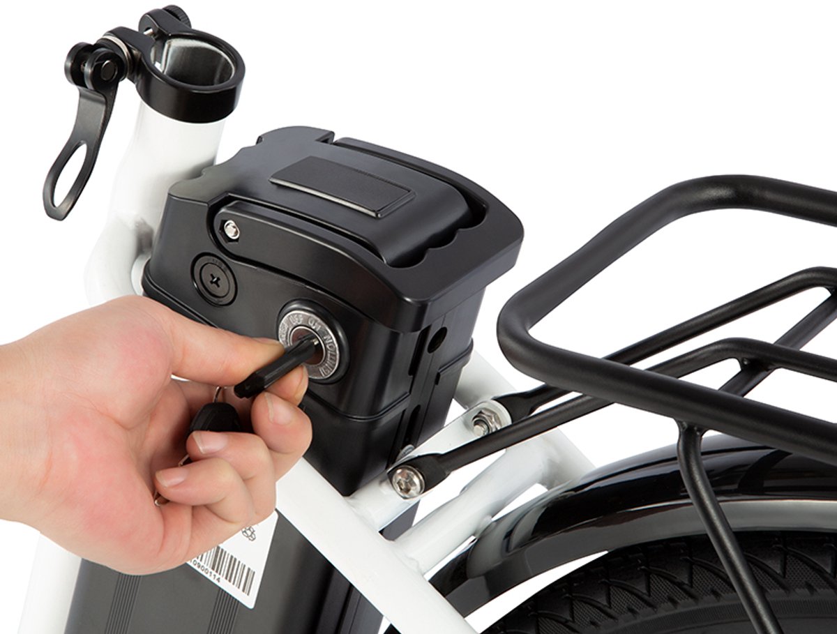 DYU C6 E-Bike - 26 inch - 43km actieradius - 250W motor - 36V 12,5Ah accu - Dubbele schijfremmen - Maximaal laadvermogen 120 kg - wit thumbnail 4