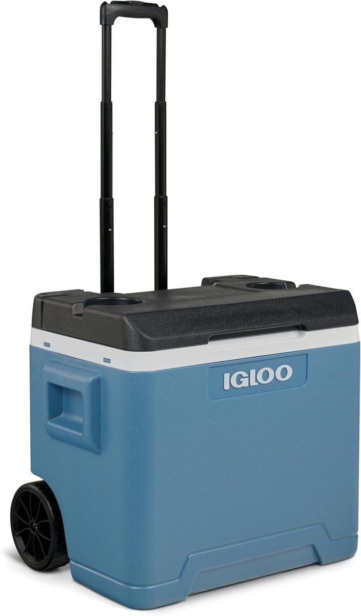 Thijox - IP42 Roller Koelbox 42L – IJsblauw, Met Wielen en Uittrekhandgreep voor Kamperen