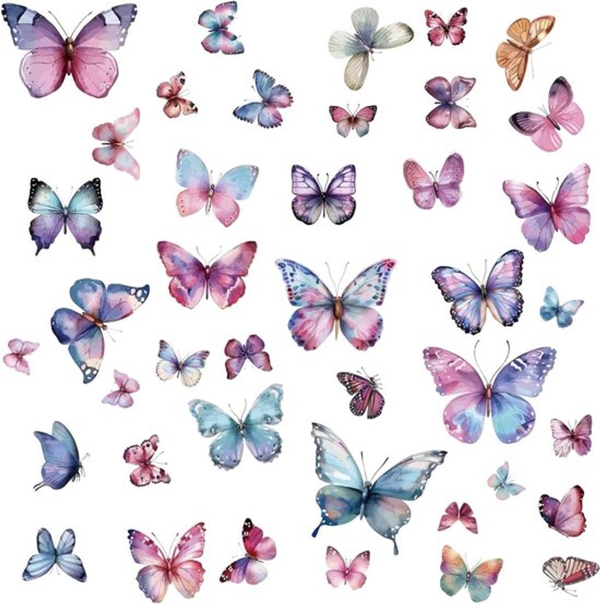 - Vlinder muursticker - Zelfklevend - Waterdicht - Glas - Peel & stick - Muurdecoratie - Geschikt voor raam - PVC - Slaapkamer woonkamer kinderkamer huisdecoratie - 8 vellen.