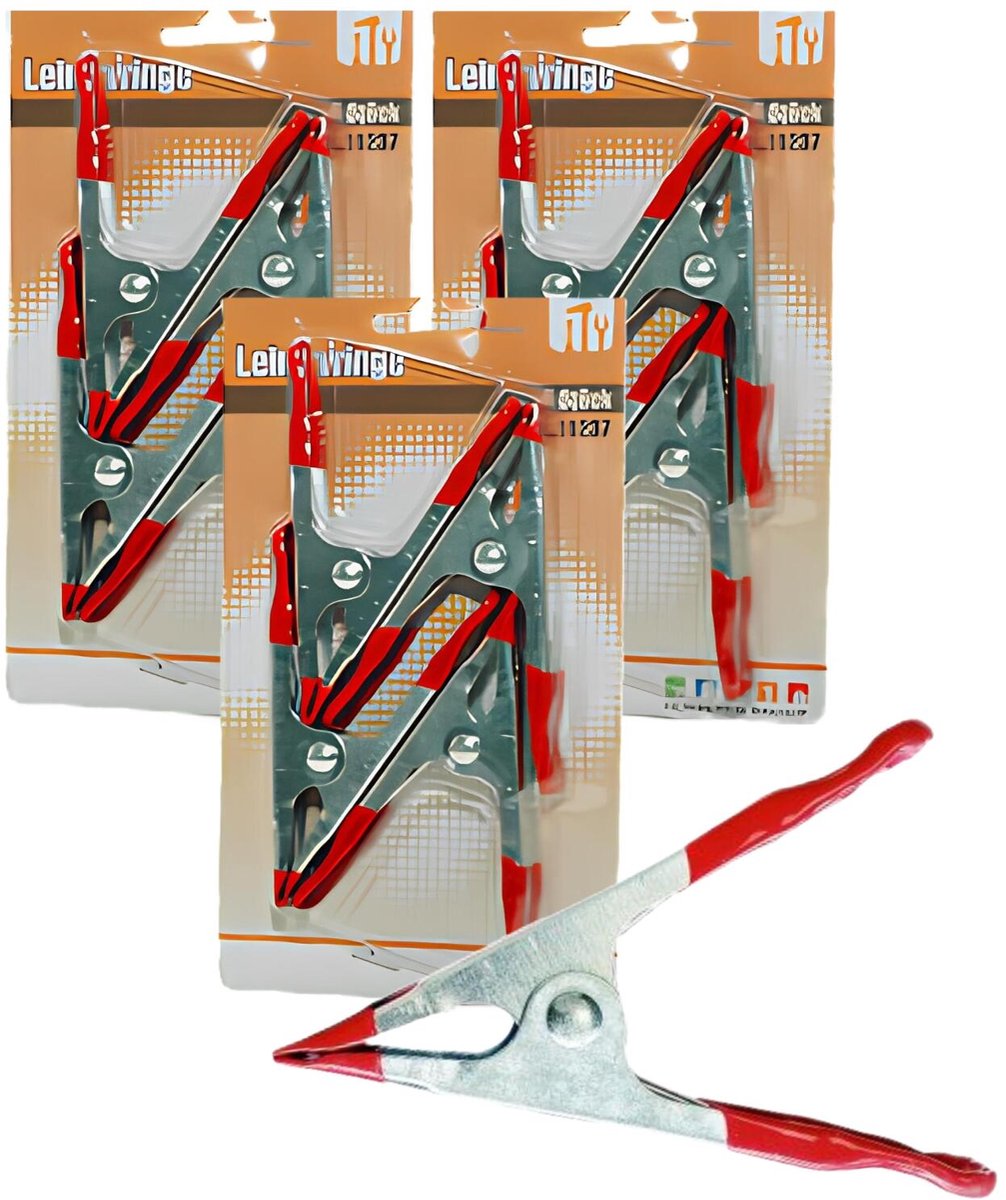 Humbert Hobby zeilklemmen - 12x stuks - metaal - 10 cm - DHZ klemmetjes - vastzetten van doeken - camping - kraampje