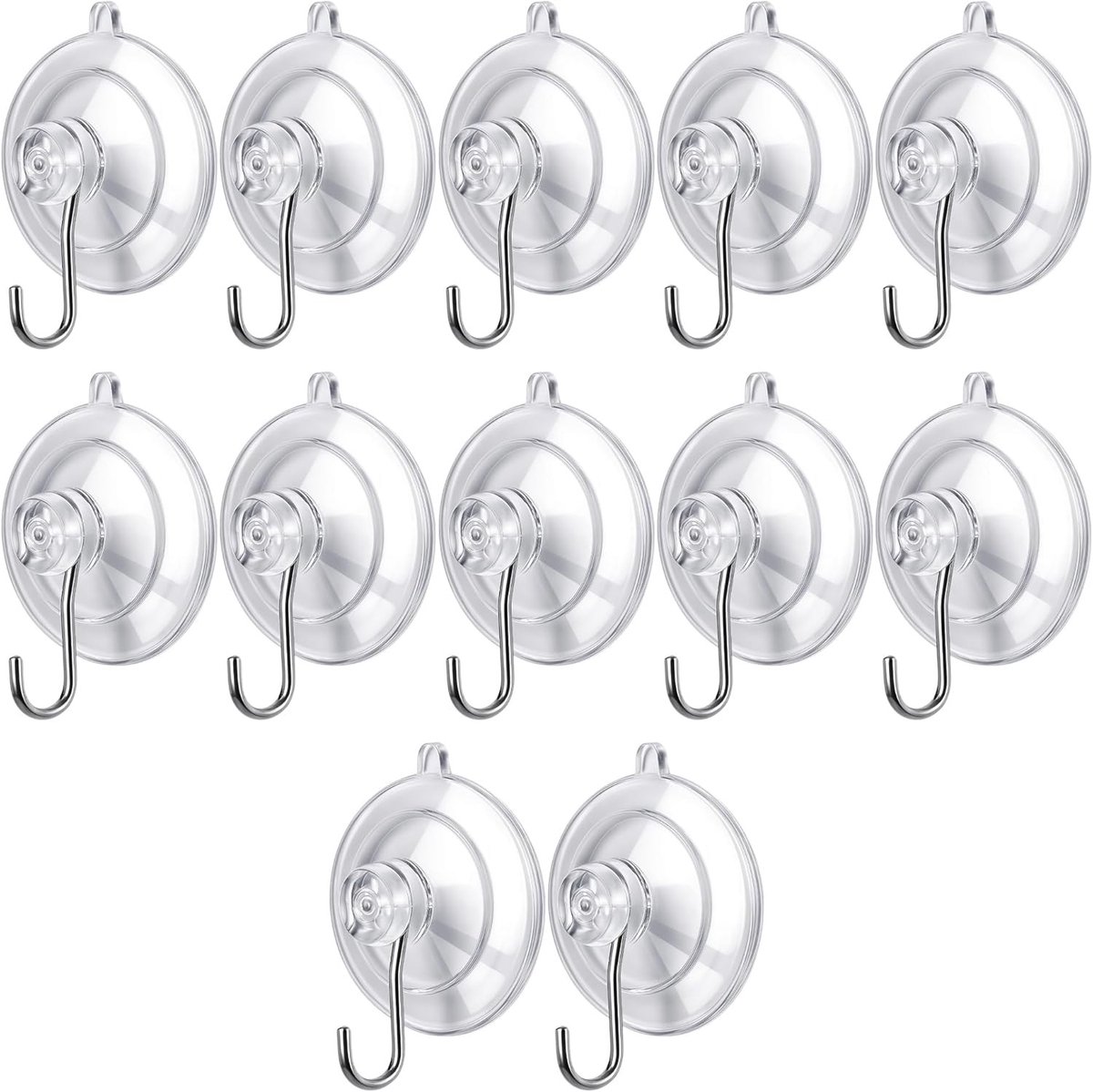 Sterke zuignap haken set van 12 stuks Ø 45 mm PVC, tot 5 kg, ideaal voor handdoekrek en camping trolley