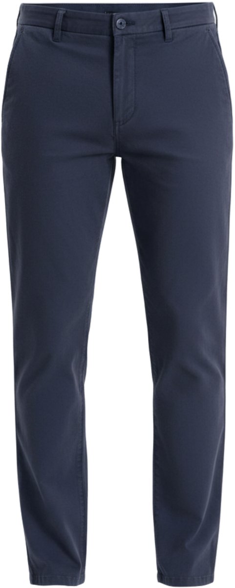 OMBRE Broek - slim fit - katoen - rits Donkerblauw L