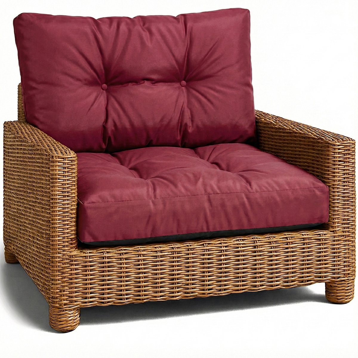 Kussen Lounge Tuinmeubelen - Rugkussen 40x60 cm Rug Rattan Ideaal voor balkon terras loungeset buiten comfort vulling dik duurzaam Bordeaux