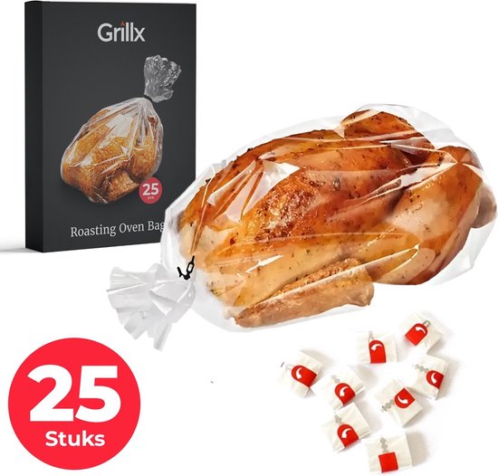 GrillX Braadzakken - 25 stuks - Braadzakjes 38 x 25 cm - Voor in de Oven en Magnetron