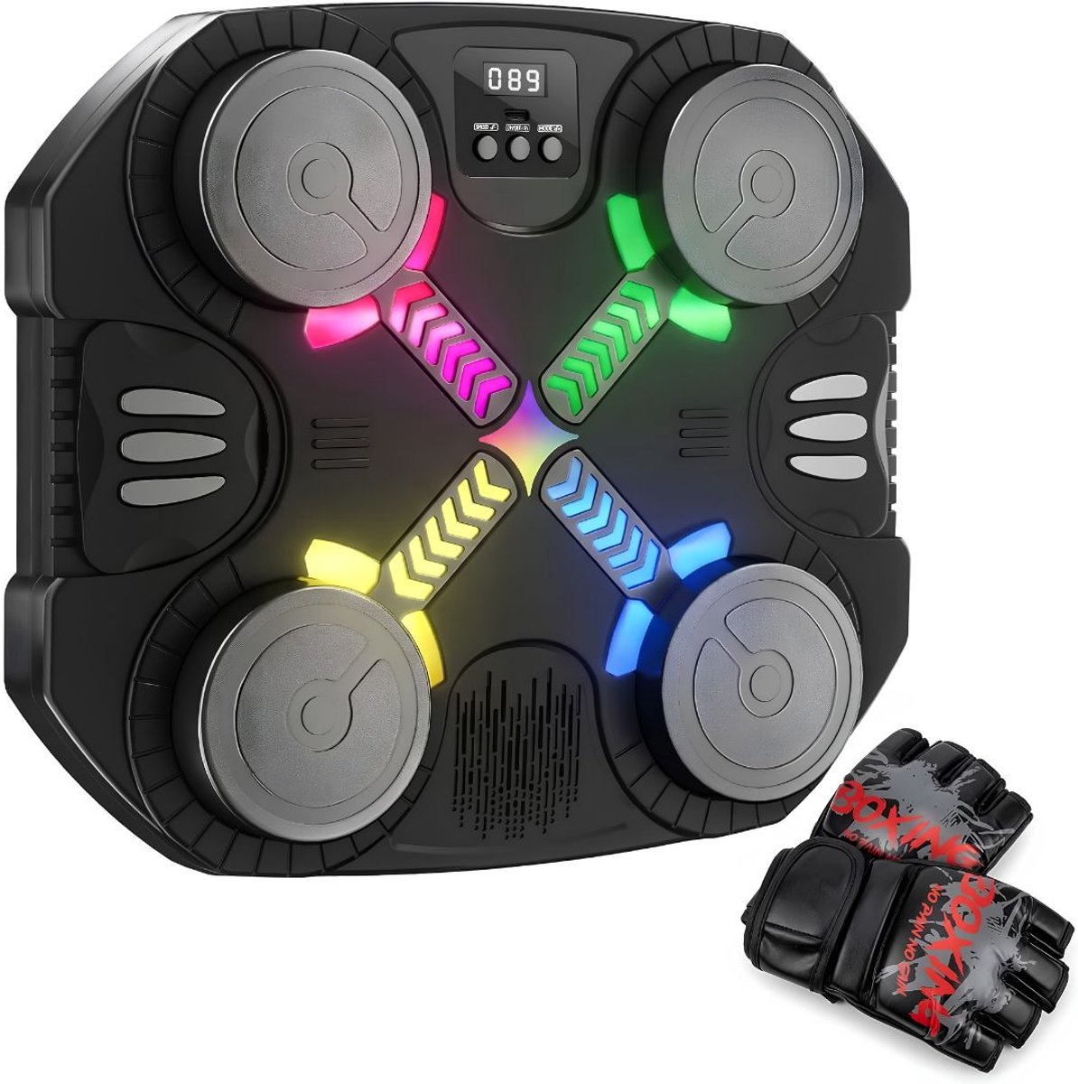 SP® Boksmachine - Muziekboksmachine voor Kinderen - Bluetooth-Boksspeelgoed Met Licht en Geluid - Zwart - 33cm x 28cm x 7cm