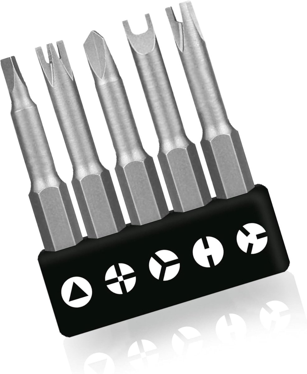 Set van 5 speciale schroevendraaiers met U-vorm en Y-type, 50mm, voor binnenkruis en driepuntige schroeven, ideaal voor precisiewerk en klussen