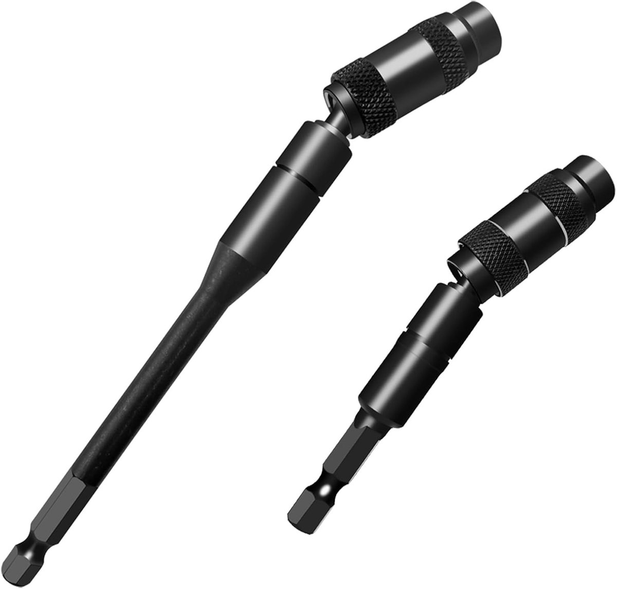 Set van 2 magnetische bithouders 1/4 inch, 92 mm en 144 mm, ideaal voor schroeven in krappe ruimtes, meubels en precisiewerk met draaibare tips