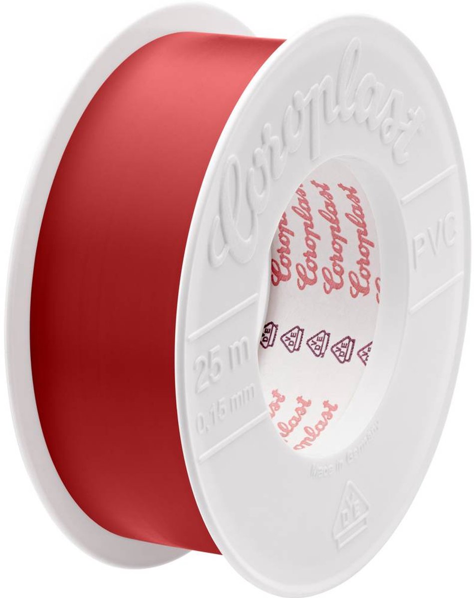 Coroplast 302 PVC 265970 Isolatietape Rood (l x b) 25000 mm x 30 mm 1 stuk(s)