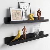 Rixora® Zwevende Wandplank 55x12 cm | Set Boekenplank Hout - Incl. Bevestigingsmateriaal - Voor Woonkamer, Slaapkamer & Keuken