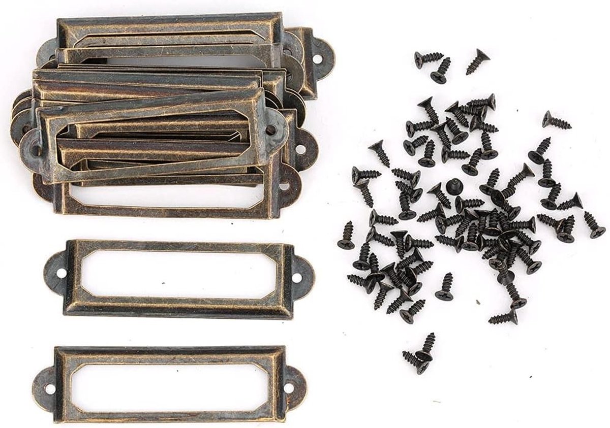20 Stuks Metalen Labelhouders voor Meubels, Naamlabels, en Organisatie Accessoires in Groen en Brons