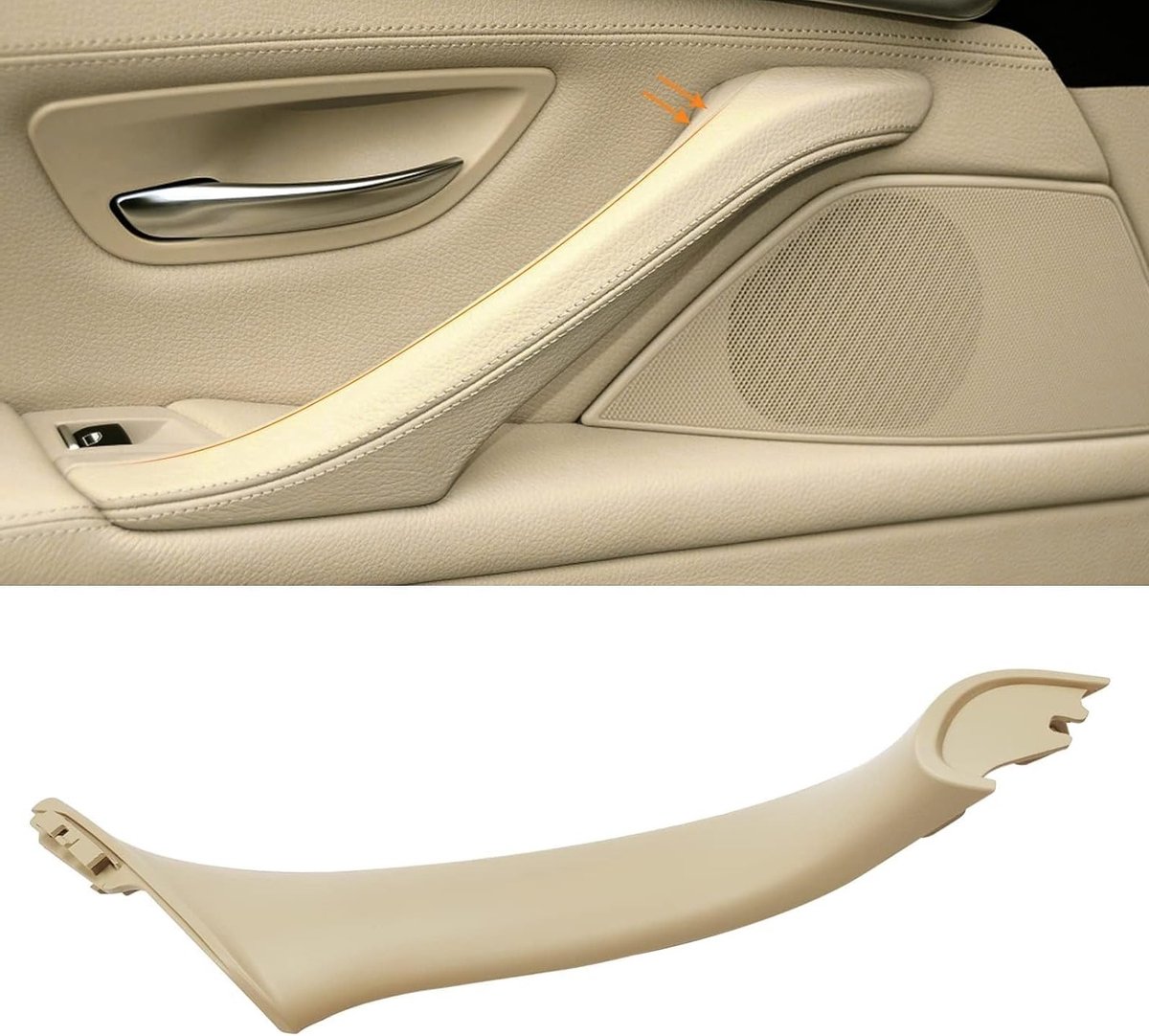 Compatibele Deurhendel voor BMW 5 Serie F10/F11, Vervangende Deurhendel Rechts Achter, Beige, Geschikt voor 520 523 525 528 530 535 (2010-2016) - Duurzaam, Hoogwaardige Kwaliteit, Eenvoudige Installatie