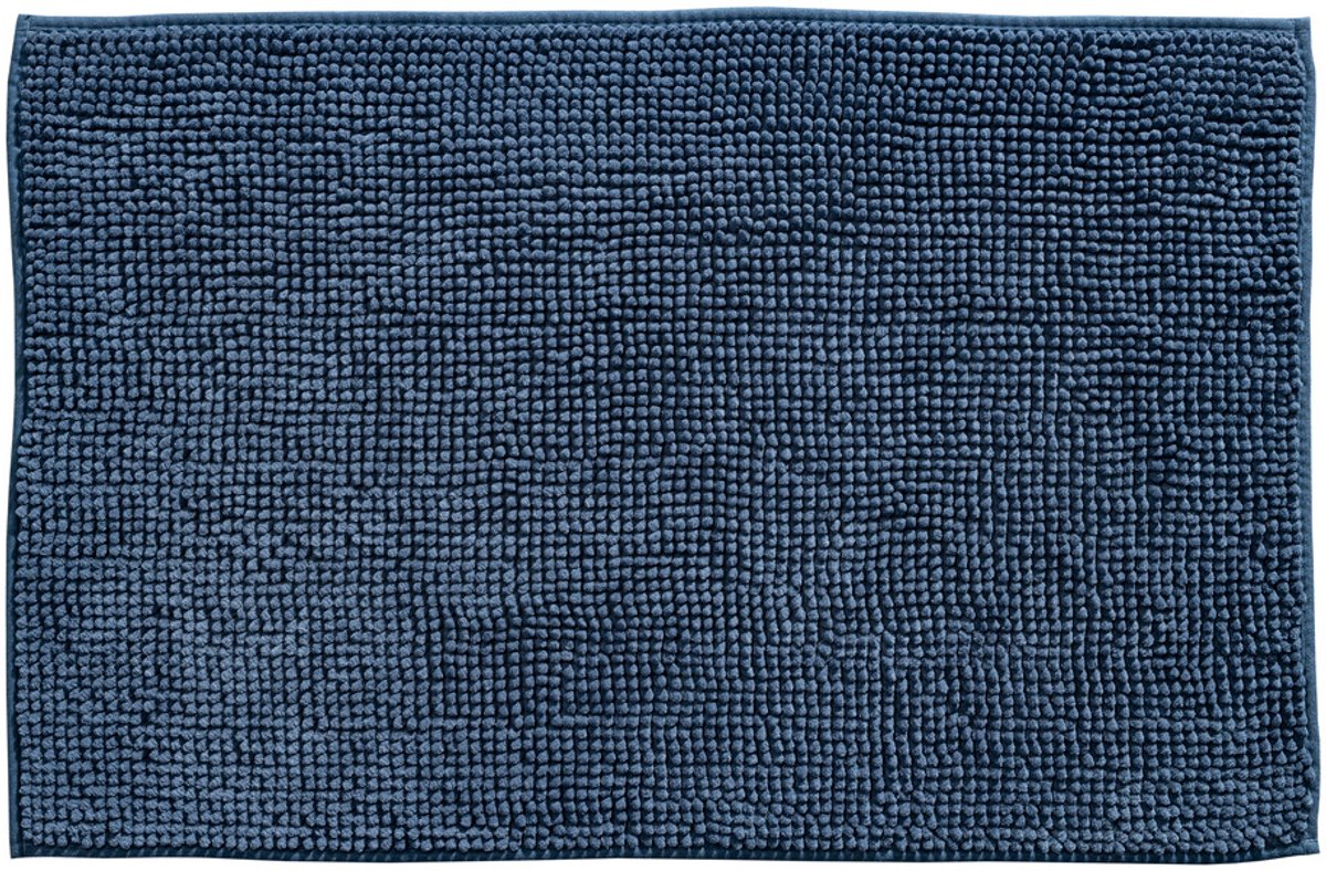 Badmat Indiana Blauw 58x90 cm – Zachte Chenille Badmat Rechthoek – Luxe Douchemat – Sneldrogend & Waterabsorberend – Oeko-Tex Gecertificeerd – Wasbaar