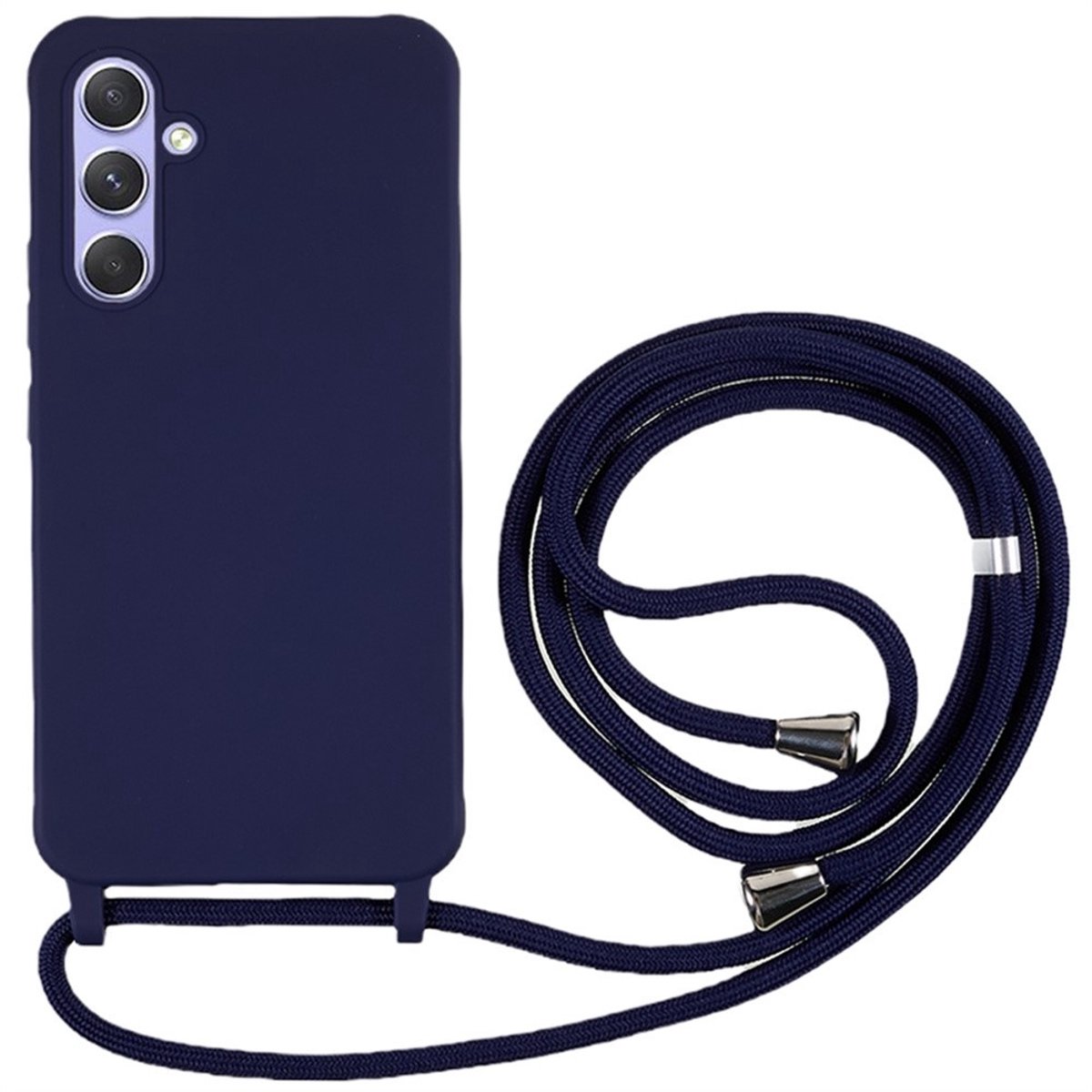 Coverup Hoesje - Geschikt voor Samsung Galaxy A27 Hoesje - Coverup Siliconen Back Cover met Koord - Blauw