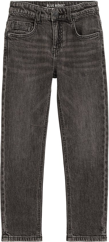 Grijze denim jeans met regular fit, steekzakken en riemlussen.