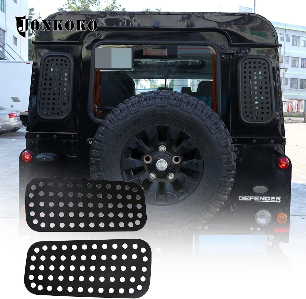 Car Styling Aluminium Legering Zwarte Raam Beschermingspanelen voor Defender 110 en 90 (2004-2022) - Auto Accessoires voor Ramen en Beveiliging