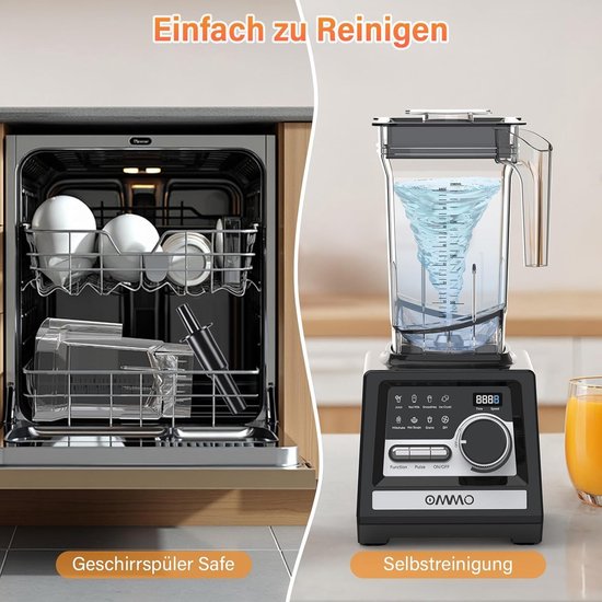 Krachtige Blender - Smoothie Maker Keukenmachine - IJs Breken Drankjes - 9 Snelheidsstanden - 2 Liter Kan - Zwart van Merkloos — afbeelding 5