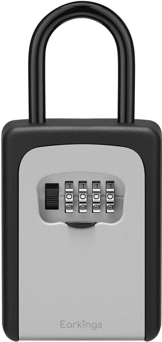 Sleutelkluis Hangslot - Grijs - Sleutelkluisje met Code voor Buiten - Inclusief Wandmontage - Voor Thuis en Buiten