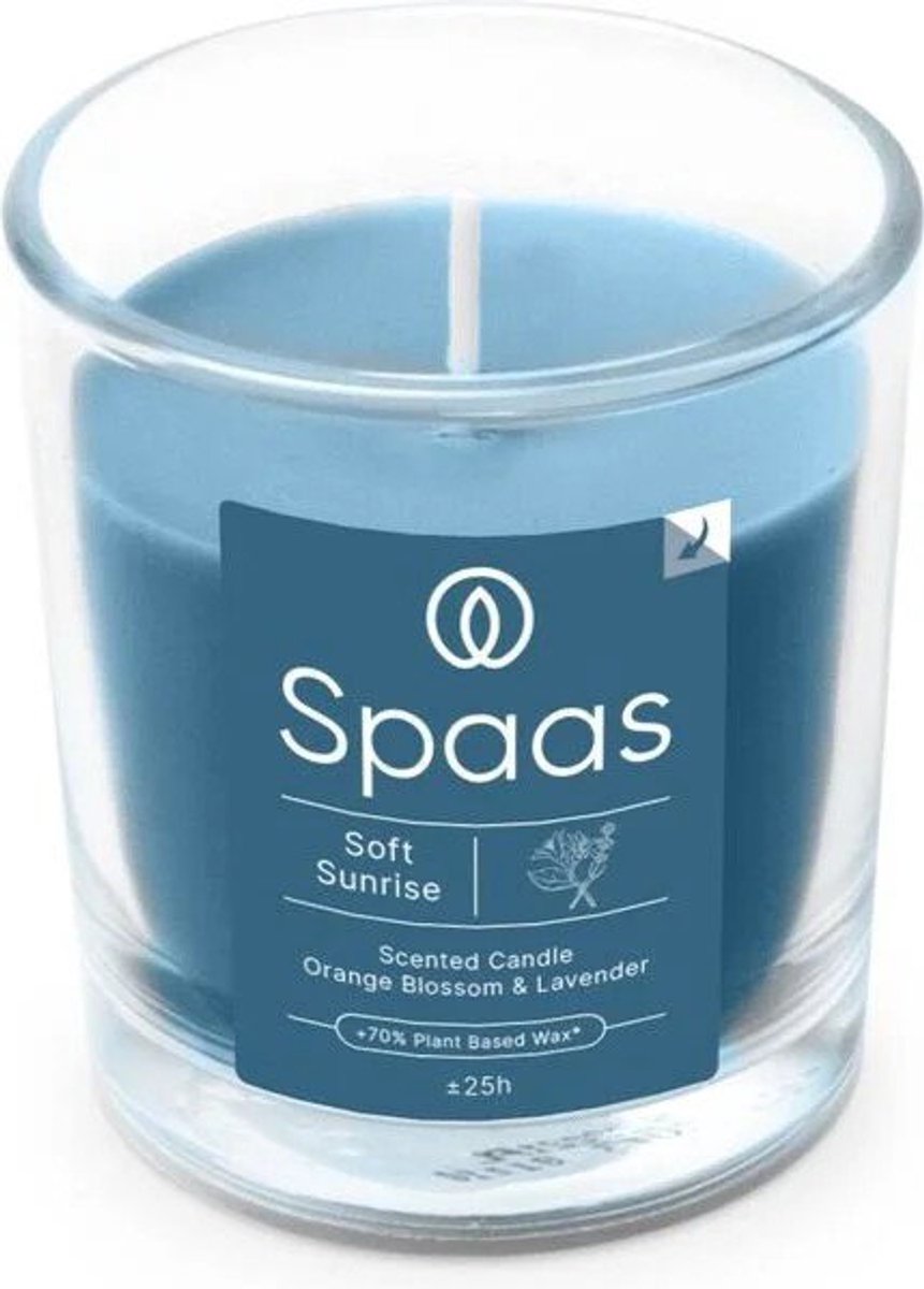 SPAAS Geurglas 25u d7 cm soft sunrise Spaas blauw