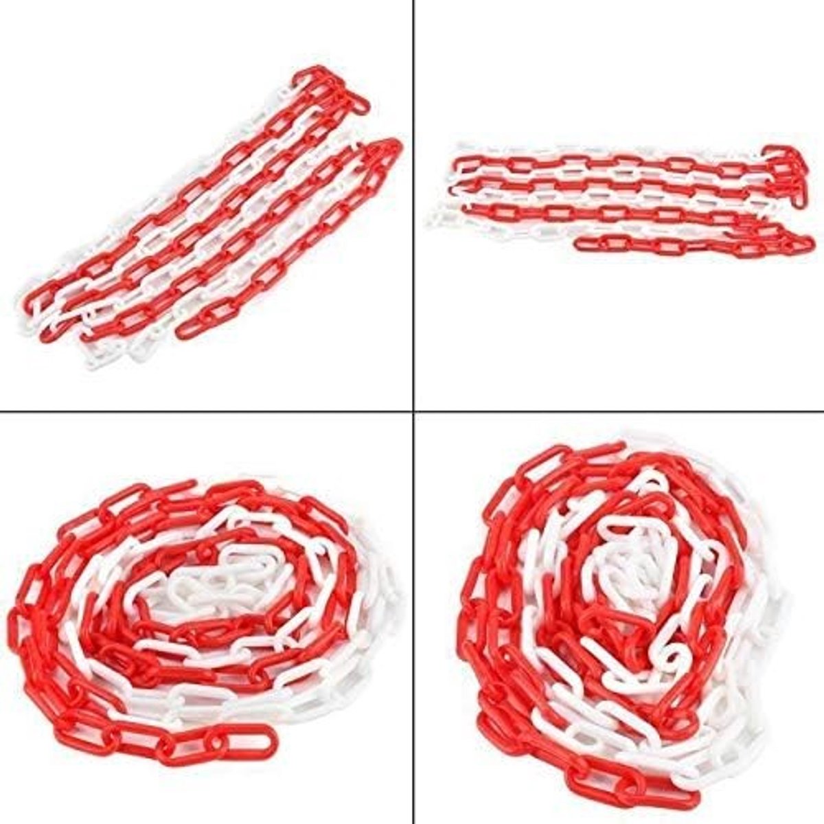 Kleurige Plastic Link Chain 6mm x 5m voor Parkeerplaatsen, Tuin en Verkeerswaarschuwing - Geel en Zwart