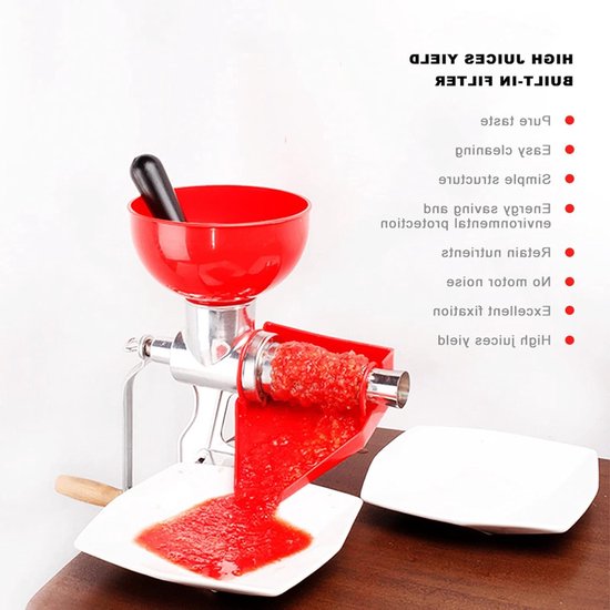 Handmatige Tomatenpers van Dikke Aluminium Legering met Tafelhouder en Schroefklem, 27 x 34 x 22 cm - Ideaal voor Vers Sap, Keukenaccessoires en Groentejuicers — afbeelding 5