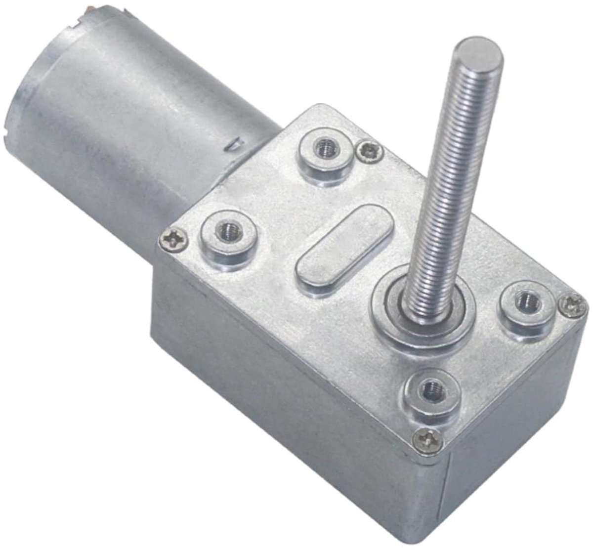 DC Transmissiemotor - Kleine Motor - Precisie Aandrijving - Duurzame Versnellingsbak - 50mm Schroefas - Zilverkleurig