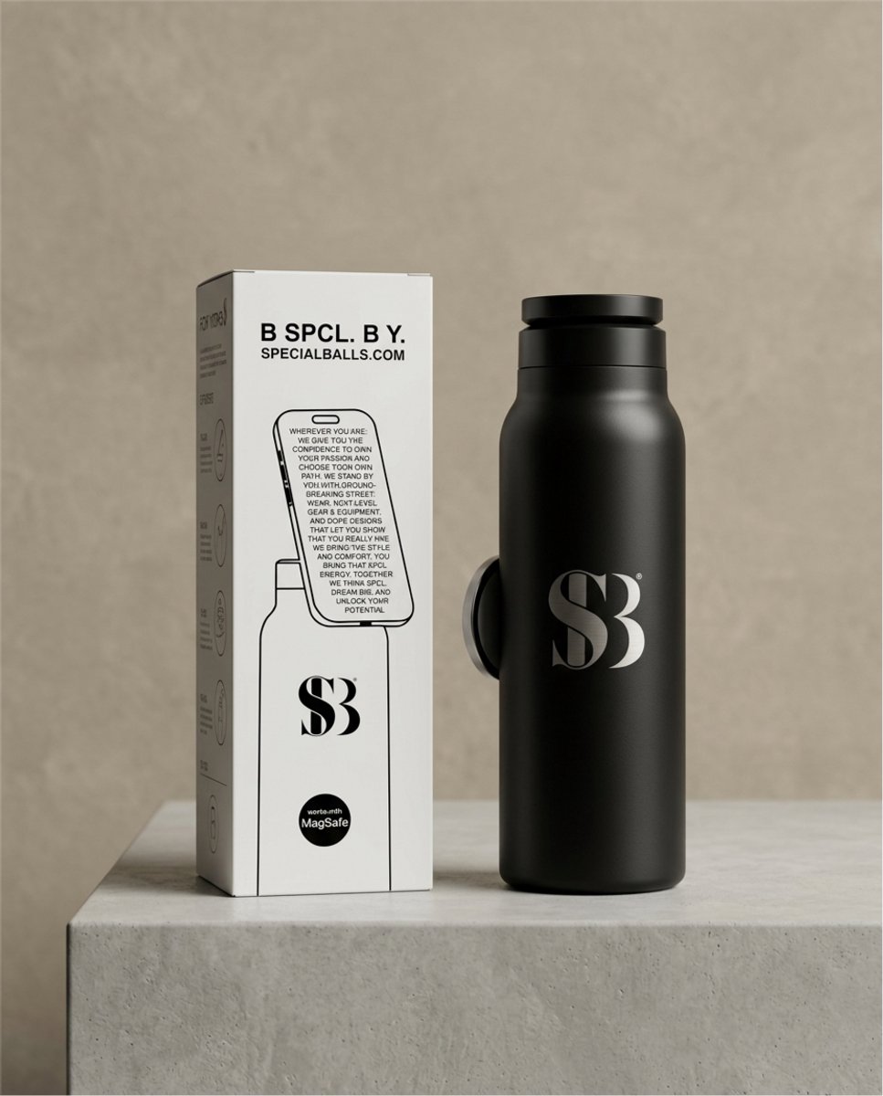 Special Balls Magnetic Phone Tumbler - Tumbler - 710ml (24oz) - MagSafe magnetische telefoonhouder - Warm 12u. Koud 24u. - Zwart