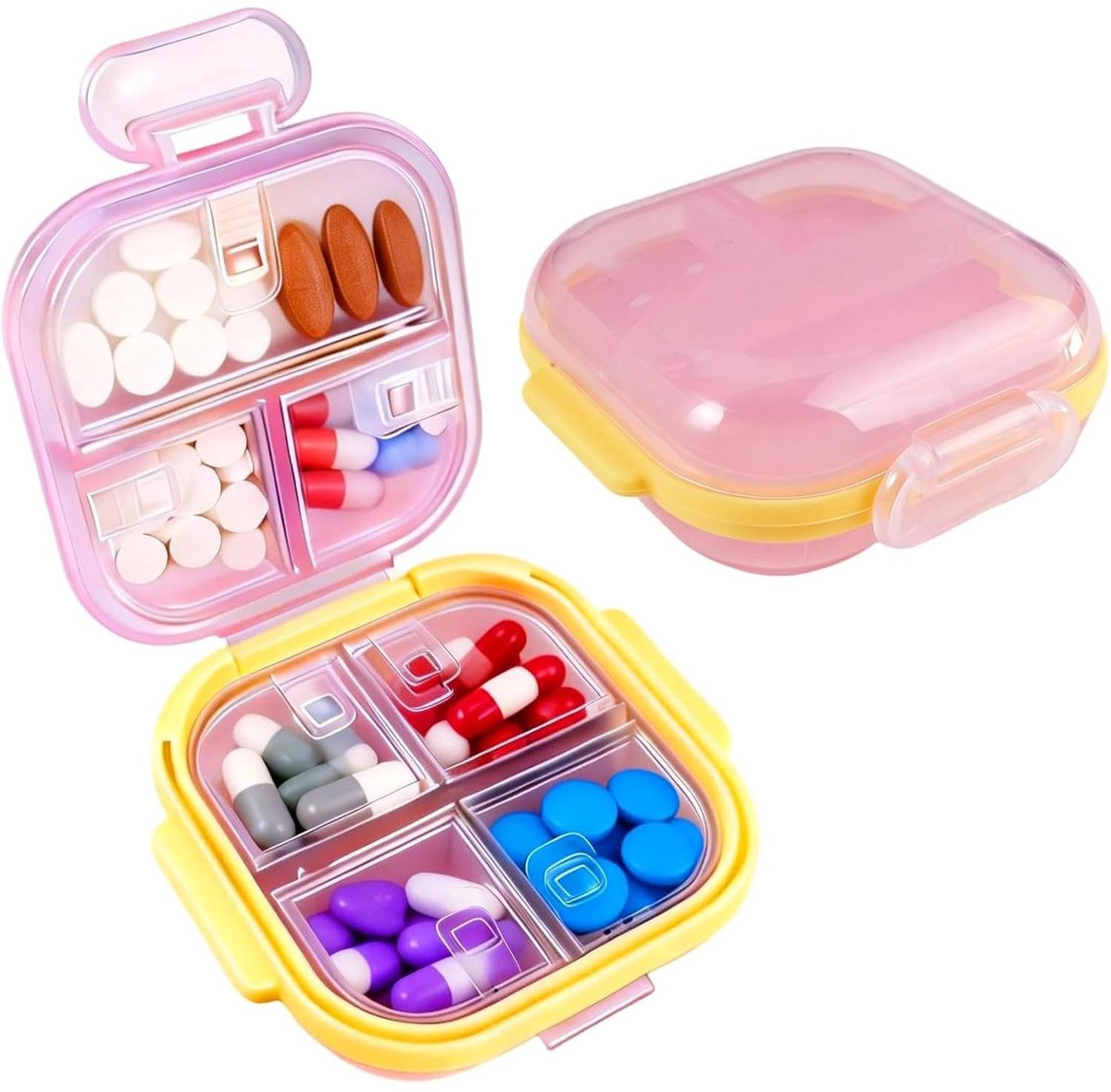 Dailygoods - Draagbare Reis-Pillen-Organizer met 7 Compartimenten - Tablettenbox voor Medicijnen en Vitaminen