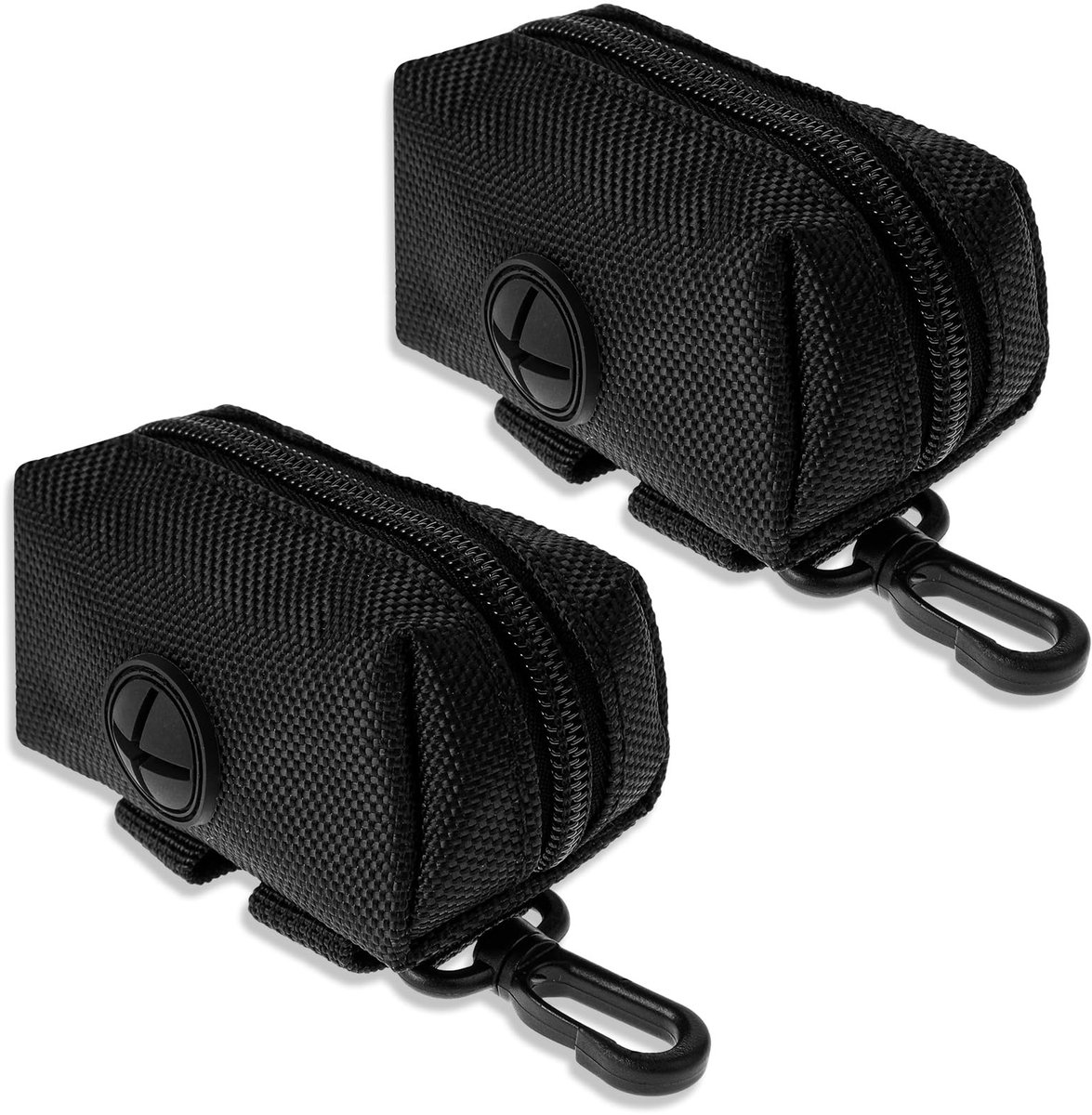 Dailygoods- Hondenpoepzakhouder Draagbaar - Dispenser voor Hondenpoepzakjes - 2 Stuks - Polyester - 9 x 5 x 5 cm - Zijkant voor Snel Verwijderen - Poepzakdispenser