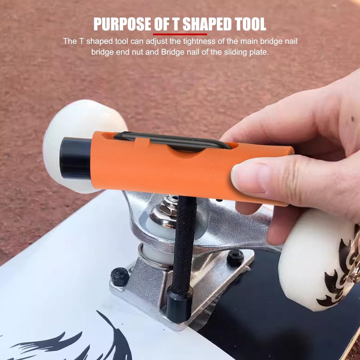Dailygoods- Skateboard Tool - T-vormige Sleutel - L-vormige Sleutel - Staal/Kunststof - Voor Repareren/Afstellen - Onderhouds Gereedschap - Schaatssleutel