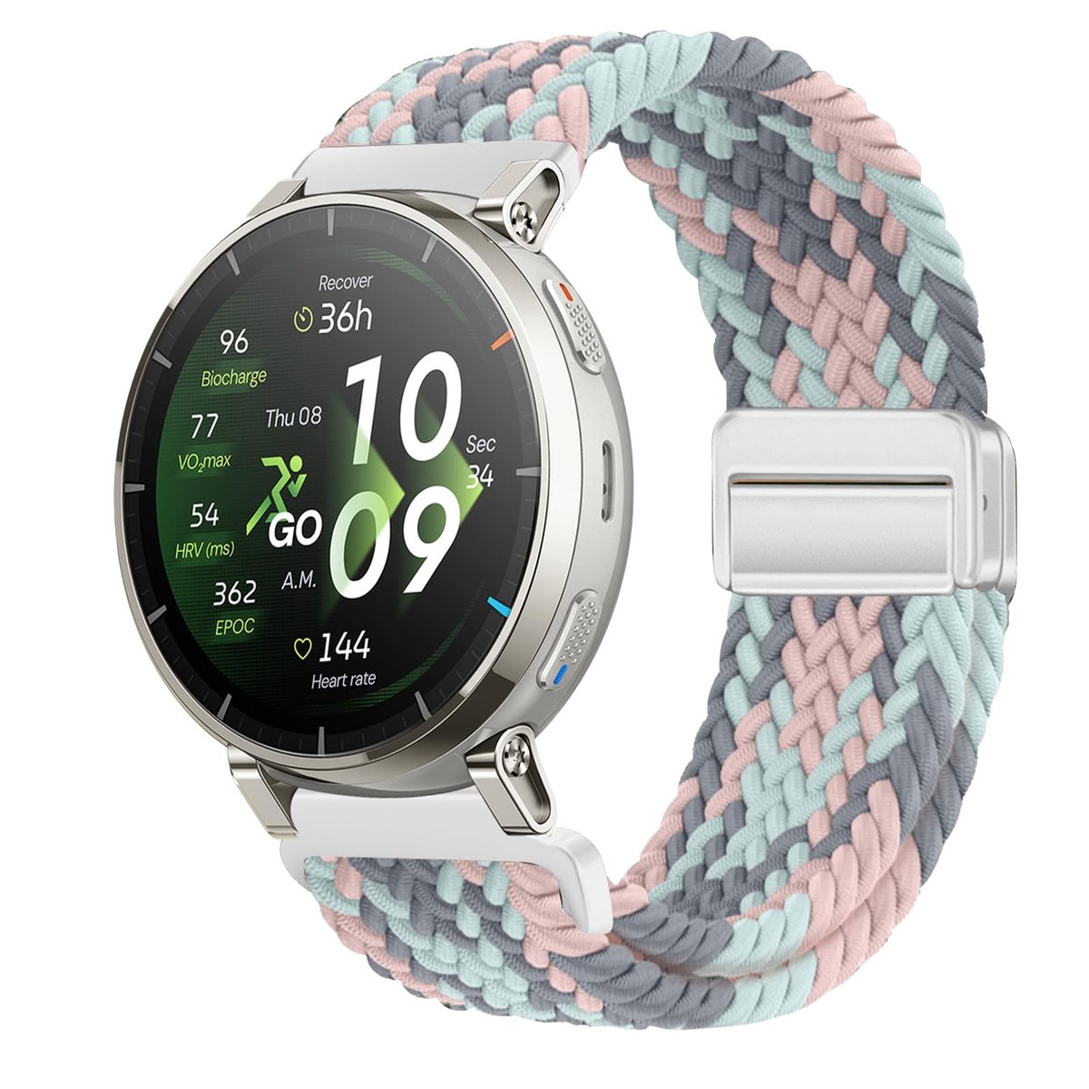 Dailygoods- Horlogeband 22 mm - Nylon - Magnetische Gesp - Compatibel met Amazfit - Reservearmband - Voor Heren/Dames - Sterke Magneetkracht - Armband