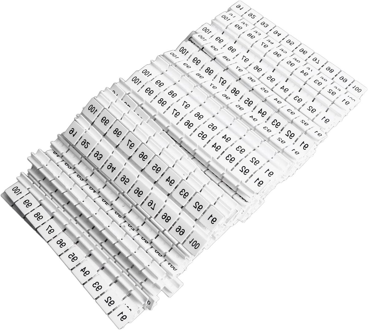 100 Stuks Terminal Blok Marker Labels voor UK10N - Hittebestendige Nylon Strip met Duidelijke Markering voor Elektrische Verbindingen