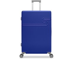 BHPPY Koffer groot 76 × 51 × 28 cm - Reiskoffer met wielen - TSA Slot - 86L - Signature koffer Dazzling Blue